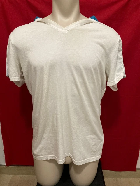 Unique Armani Exchange (By Giorgio Armani) White Short Sleeve Hoodie -Size Large