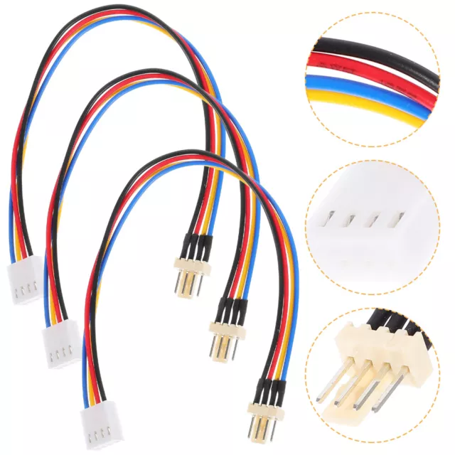 3 Pcs Connector Adapter Cable Fan Cable Extender Extension Cable