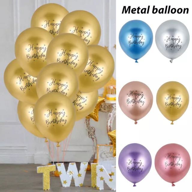 Chrome Metallic Balloons 12" inch Happy Birthday Party Decor Arch Kit new·