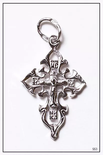 Russian Orthodox Silver Gold Cross For Baby Christening Pendant JC  (SS2)