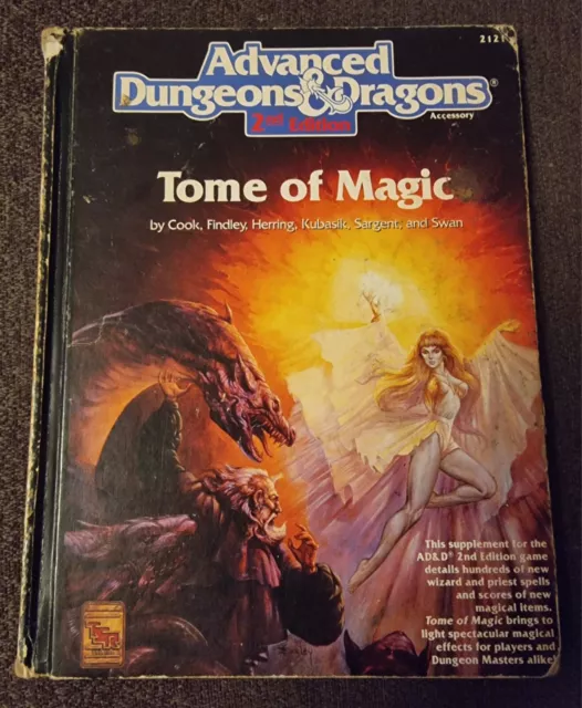 ADVANCED DUNGEONS & DRAGONS AD&D TSR 2121 TOME OF MAGIC  2ND Edn 1991 USED-FAIR