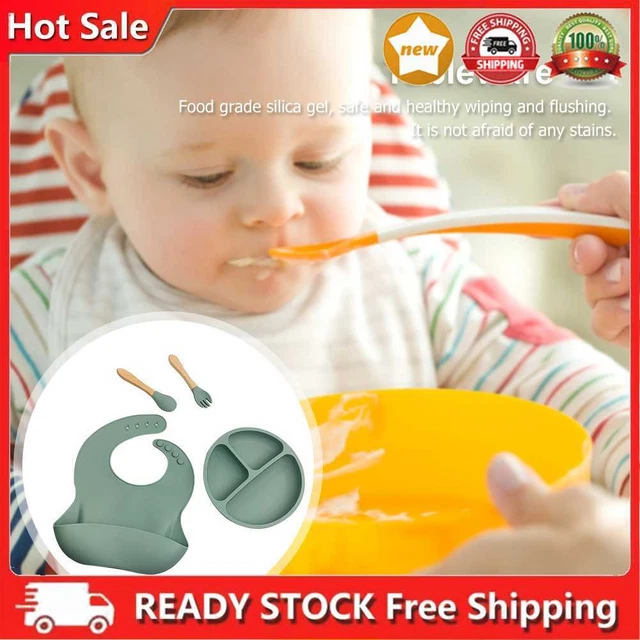 4pcs Plates for Food Anti Slip Baby Food Accessories Baby Feeding Kit for Infant