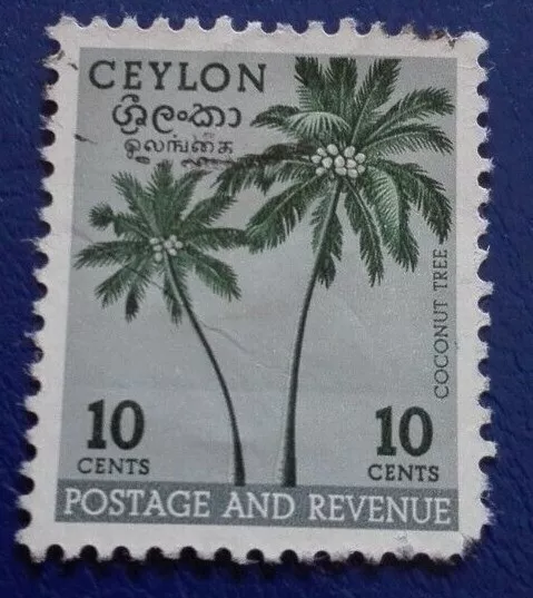 Ceylon: 1951-1954 motivi locali 10 c. francobollo da collezione.