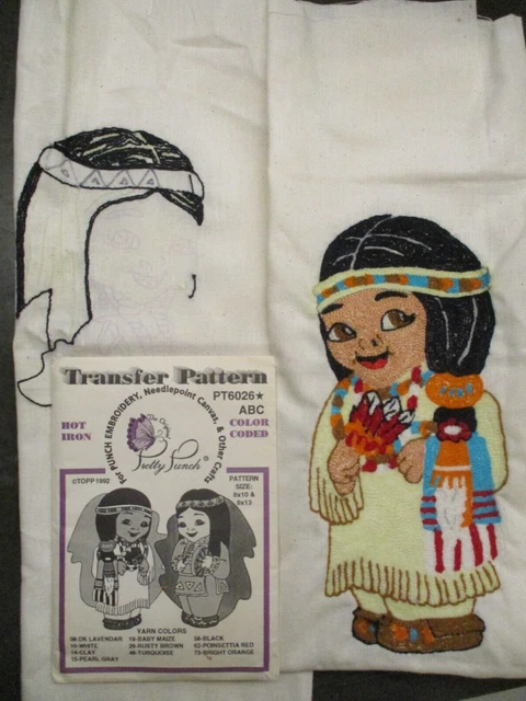 De Colección Bonito Patrón De Aguja Punzón Niño Y Niña Indios