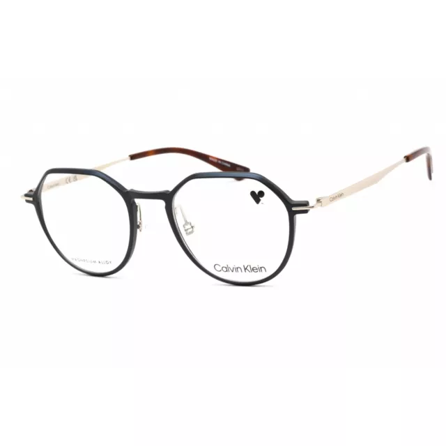 Calvin Klein Unisex Eyeglasses Clear Lens Blue Metal Round Frame CK22100 438