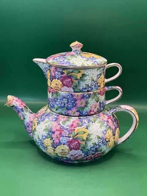 Royal Winton Julia Grimwades China Stacked Teapot for one Limited Edition 1995