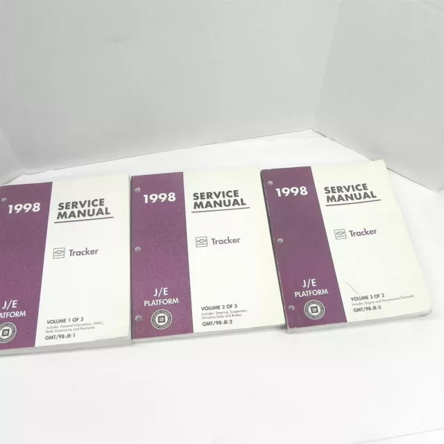 Vtg 1998 Geo Tracker Service Manual Set Of 3 Repair Guide Books Gmt/98-Je