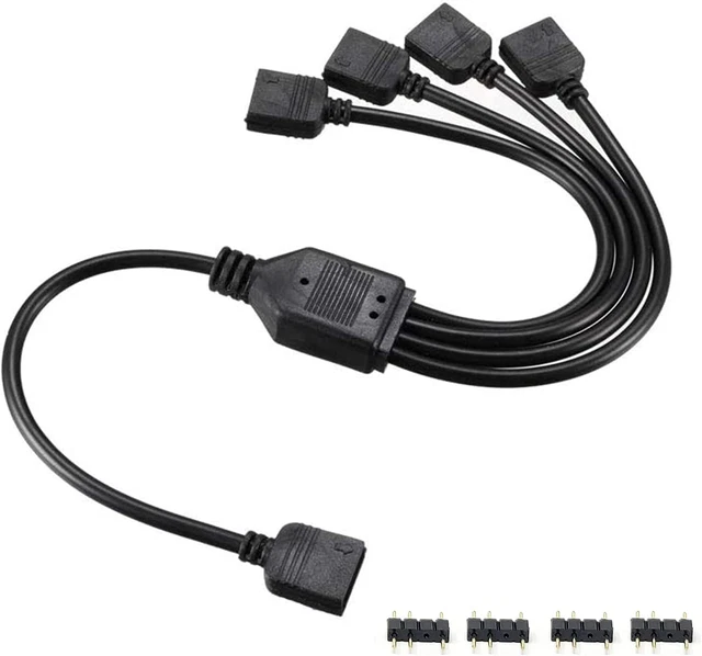 ARGB 3Pin Câble Répartiteur De Ventilateur 1 À 4 Splitter Cable Répartiteur Conn