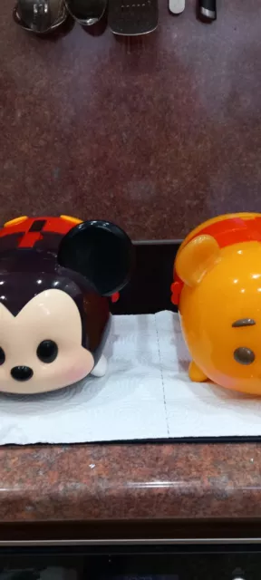 2 x Disney Tsum Tsum Figure Carry Cases. MIckey and Piglet, vgc