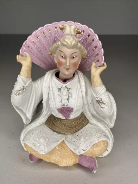 German? Nodder Sitting Empress Bisque Oriental Woman Figurine