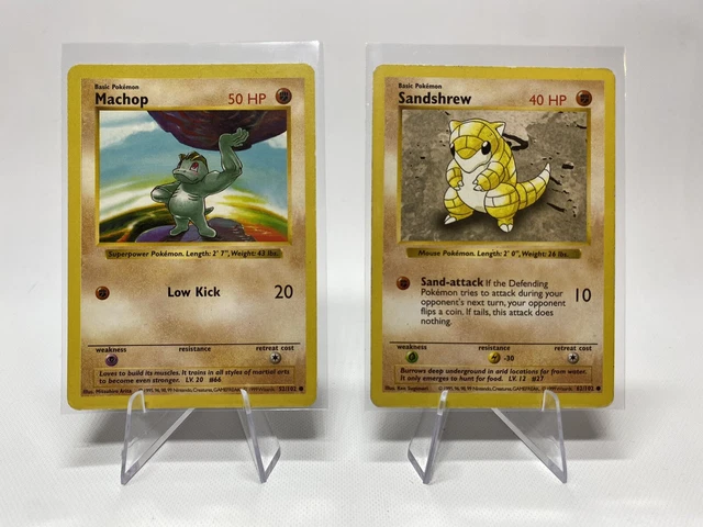 1999 Base Set Shadowless Machop 52/102 Rare WOTC Pokémon Card Original + Machop