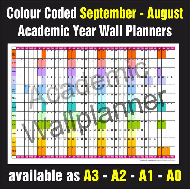 ACADEMIC YEAR WALL PLANNER Office Organiser Event Planner September
