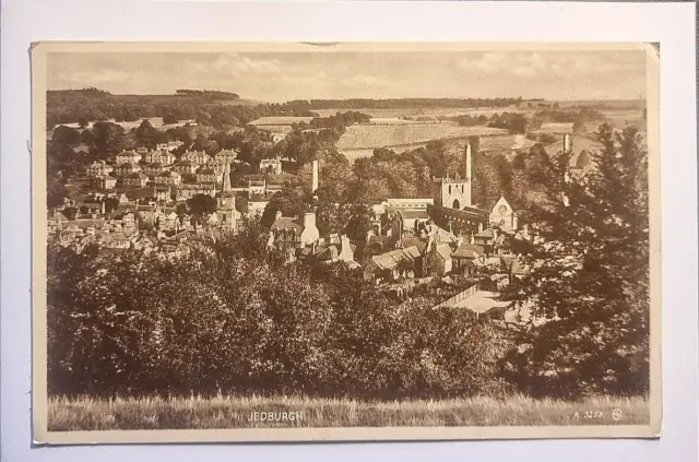 Jedburgh Postcard C1935 Roxburghshire Town Viewed From Hills Scotland