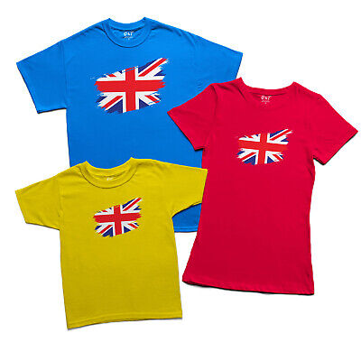 BANDIERA BRITANNICA T-Shirt Distressed Ripped Union Jack Regno Unito St Georges Giorno Top Maglietta da uomo
