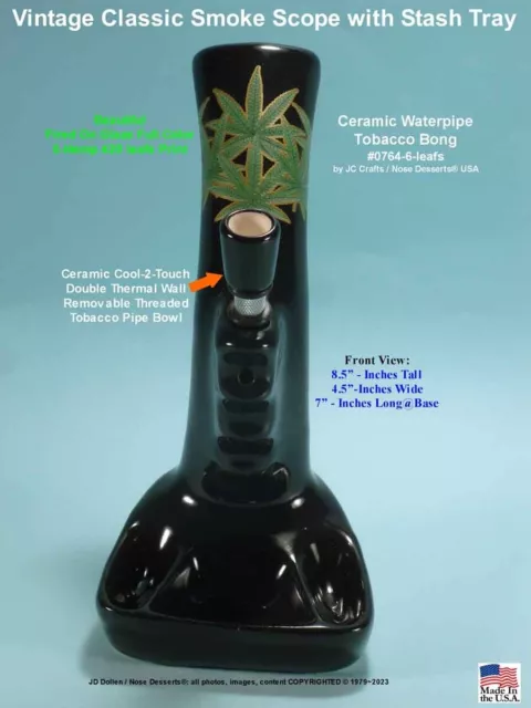 Happy Power Toke Smoke Scope Hookah Bong Tobacco Water Pipe BLACK Ceramic Glass