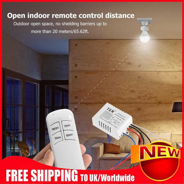 Interruttore timer telecomando on/off + ricevitore per lampada UVC (bianco 220V)