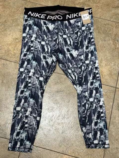 Nike Pro Tights Women's 2X Mid-Rise Allover Print Training Running $60 30-1357