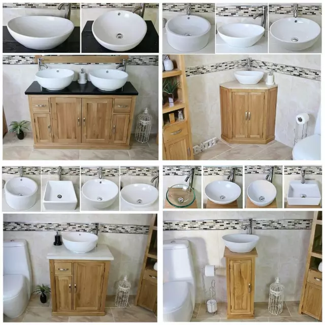 Solid Oak Bathroom Cabinet | Oak Sink Bathroom Cabinet | Marble Bathroom Vanity