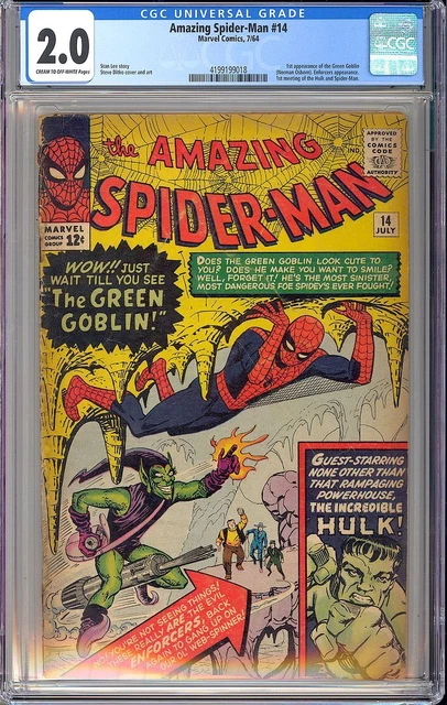 Amazing Spider-Man #14 1st App. Green Goblin Silver Age Marvel 1964 CGC 2.0