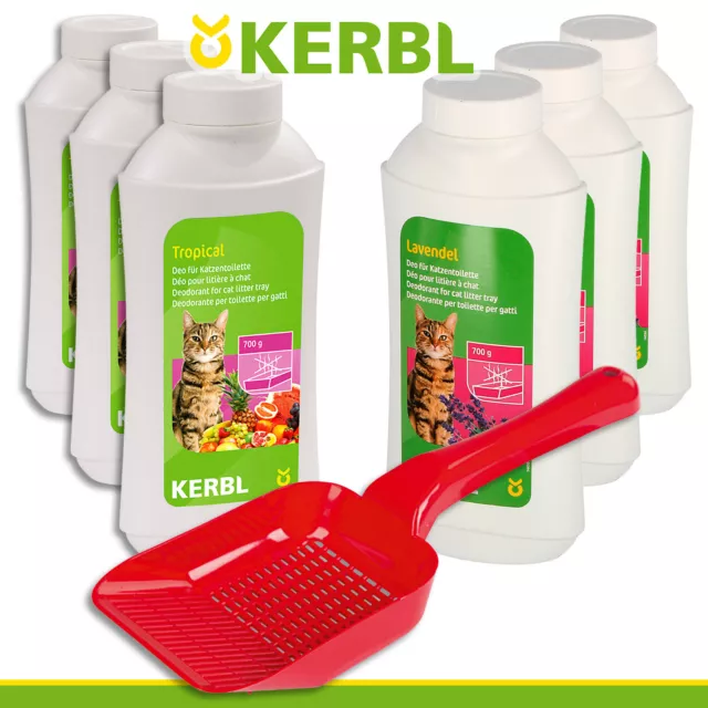 Kerbl Cada 3 Deo-Konzentrat para Aseo Gato Lavanda & Tropical + Pala de Arenero