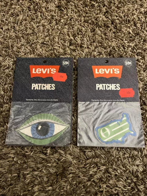 Levis Iron-On Patches In Original Packages Sealed Qty 2 Vintage Hippie NOS