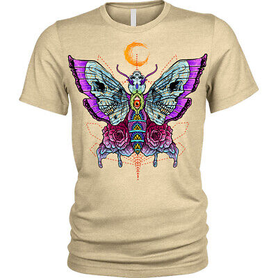 Skull butterfly T-Shirt sun moon eclipse Unisex Mens