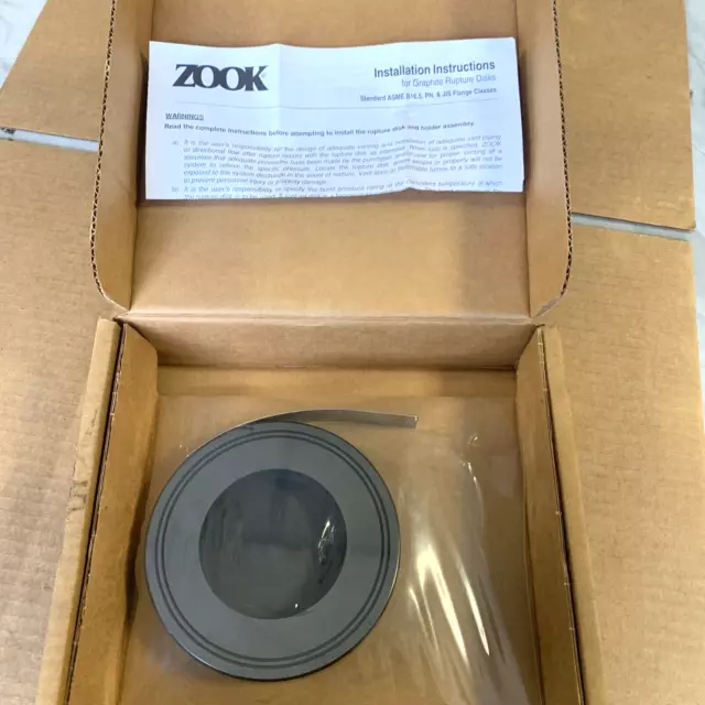 Zook 3 in-150 Graphite Rupture Disc Mono Type 40 PSIG CF172035 KRGL 0.26 NEW