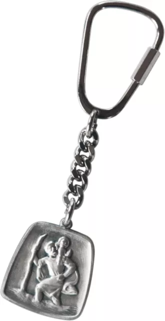 Christophorus Relief Schlüsselanhänger key ring 3D Metall Gute Fahrt Art. 202S