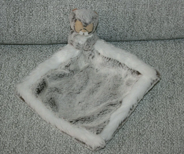Creations Dani Doudou Castor Marmotte Mouchoir Gris Blanc Marron Chine Neuf