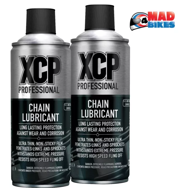 XCP Premium Professional Quality Motorcycle Motorbike Chain Lube 400ml Twin Pack