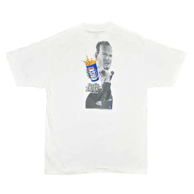 Vintage Lipton Brisk Iced Tea Bruce Willis Die Hard Promo Tee Size XL Crew Neck