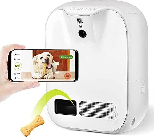 Pet Monitoring Camera Dog Treat Dispenser Two-Way Audio HD WiFi Dog Camera