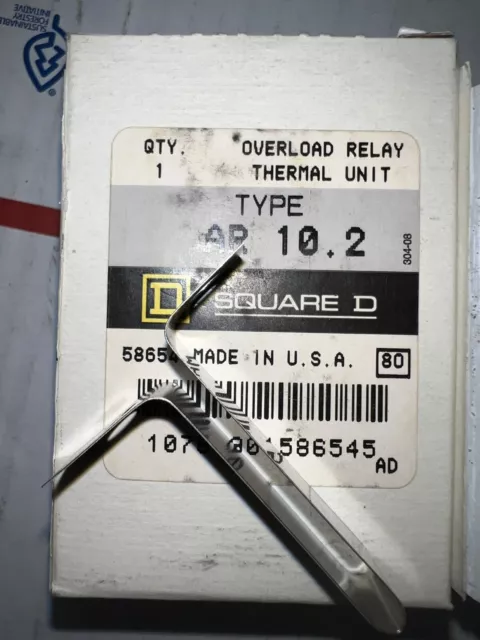 SQUARE D AR-10.2 OVERLOAD RELAY THERMAL ELEMENT UNIT NIB Poor Boxes