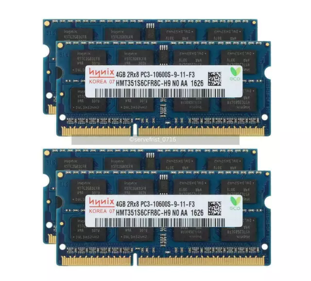 Hynix 16 GB 8GB 4GB 2RX8 DDR3 1333MHz RAM PC3-10600S SODIMM Laptop Memory 204PIN