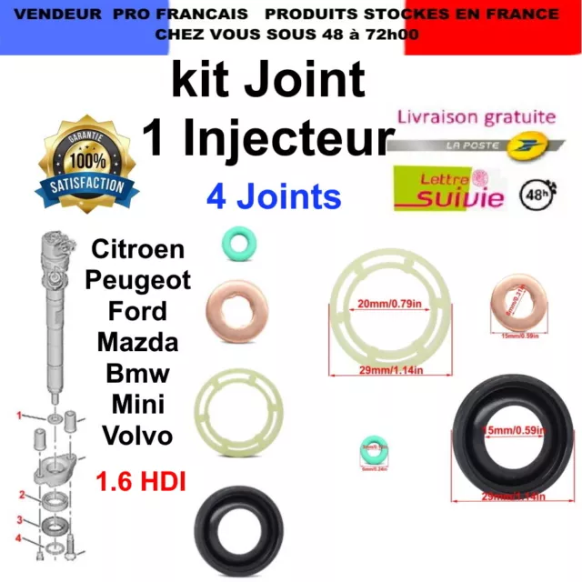 Kit Joint Pour 1 Injecteur 1.6 HDI CITROËN PEUGEOT FORD FIAT OEM 198299-1314368