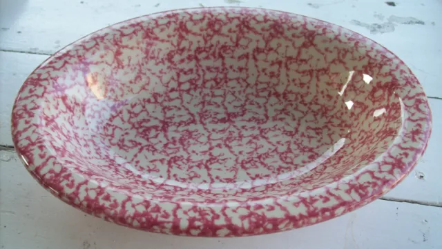 Gerald Henn Roseville 10.5" OVAL SERVING BOWL DISH~Rose Spongeware