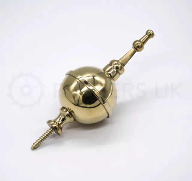 Brass Ball & Spire Clock Finial for Grandfather Longcase & Bracket Clocks