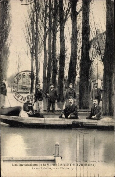 Ak Saint Maur Val de Marne, Les Onondations de la Marne 1910 - 2530999