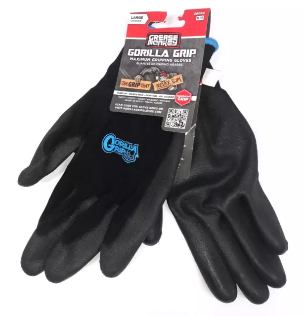 Grease Monkey Large Black Gorilla Grip Gloves (5-Pack) – XLSP WORLD