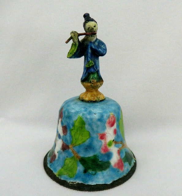 Antique Qing Chinese Enamel Bell ~ Taoist Immortal Figure   #36