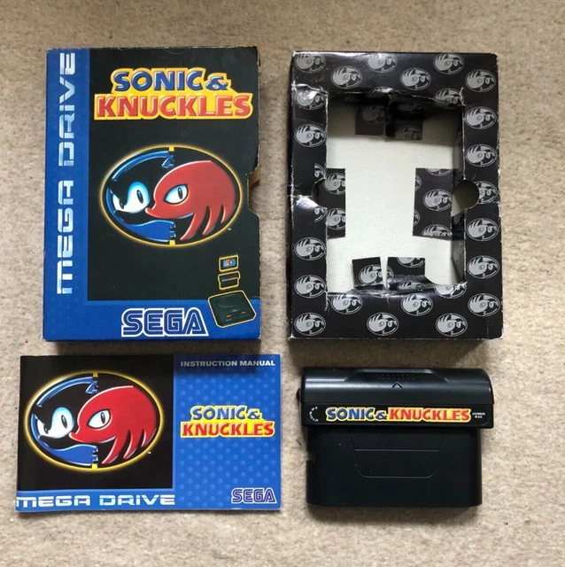 SONIC THE HEDGEHOG & Knuckles With Box And Manual Sega Mega Drive Game ...