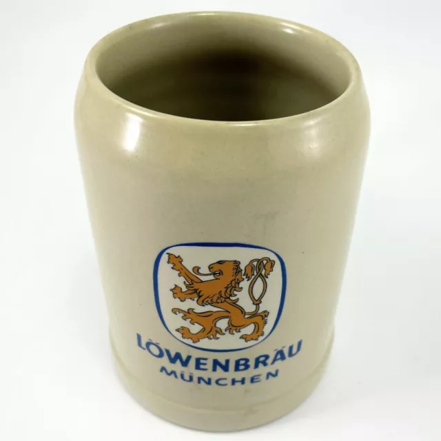 Lowenbrau Munchen German Mug Beer Cup Lion Dragon Germany Stoneware Stein .5 L