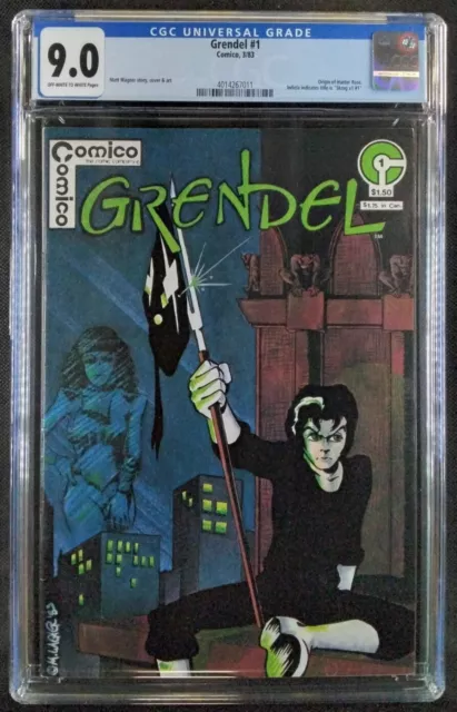 Grendel #1 CGC 9.0 OW-W - 3/83 - Origin of Hunter Rose, Matt Wagner story & art