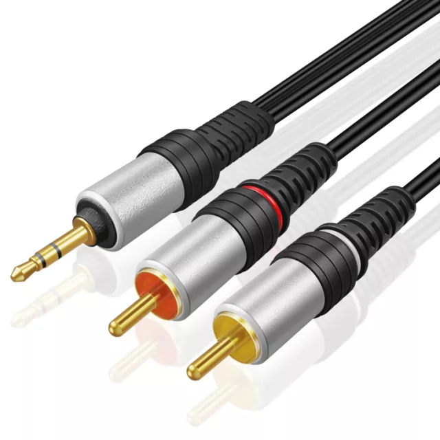 3.5mm to RCA Audio Cable 50FT Male Stereo Y Adapter AUX Auxiliary Headphone Jack