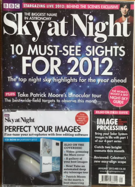 BBC Sky At Night Magazine January 2012 #80 Patrick Moore Solar System  Astronomy