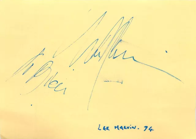 Vintage Signed Autograph Cut - American Actor - Lee Marvin