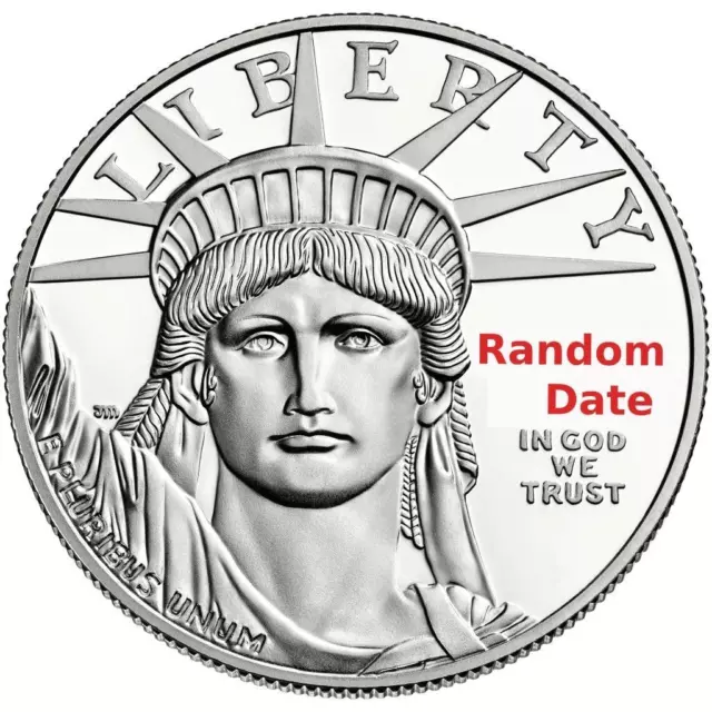 1 oz Platinum American Eagle Coin $100 (BU) - Random Date #A583