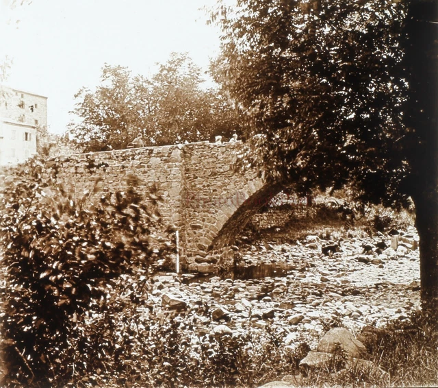 Auvergne Vieux Pont France Photo Stereo PL58L6n11 glass plate c1920