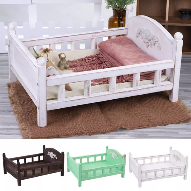 Mini Wood Newborn Baby Bed Detachable Photography Props For Photo Shooting