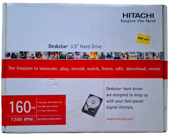 Hitachi GST 160GB 7200 RPM 3.5" Internal Deskstar  Hard Drive -New Retail Sealed